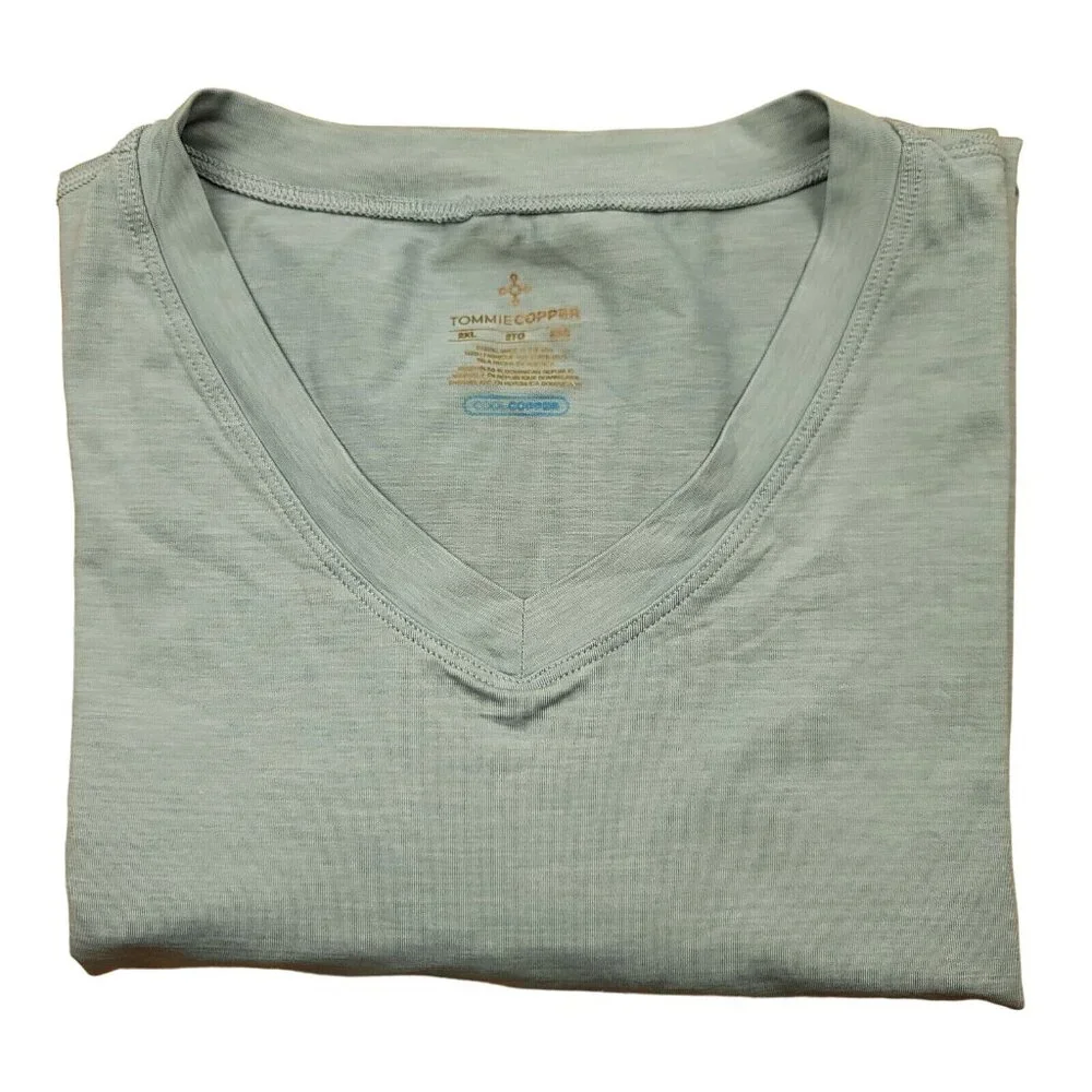 Tommie Copper Mens 2XL Shirt Cool Copper Compression Gray Train Running‎ Workout